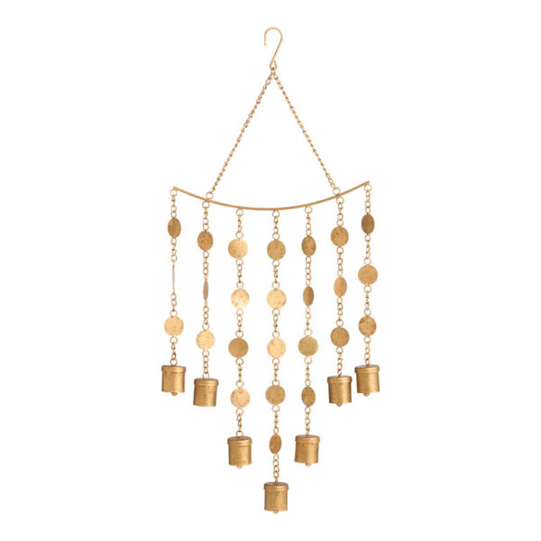Bronze Metal Disc and Bell Wind Chime