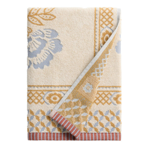 Cream Vintage Mirrored Birds Cotton Bath Towel Cream Vintage Mirrored Birds Cotton Bath Towel