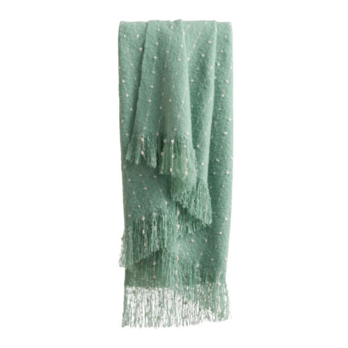 Dot Stripe Stitch Woven Throw Blanket