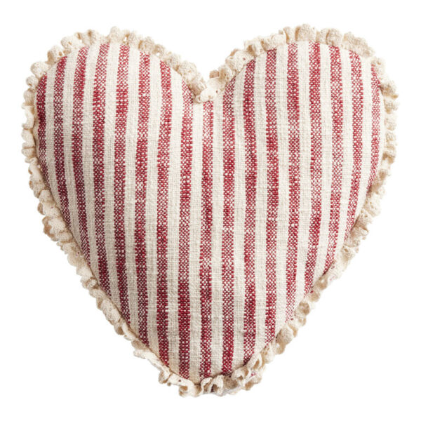 Mini Red And Ivory Stripe Heart Throw Pillow Mini Red And Ivory Stripe Heart Throw Pillow
