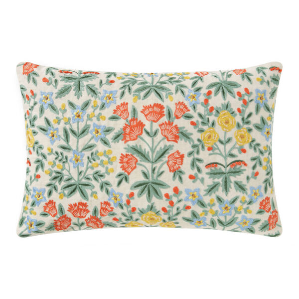 Rifle Paper Co. Cream Mughal Rose Lumbar Pillow