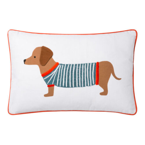 Rifle Paper Co. White Dachshund Lumbar Pillow