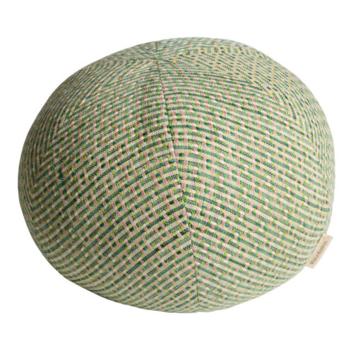 Round Green Woven Sphere Indoor Outdoor Throw Pillow