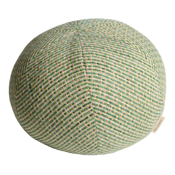 Round Green Woven Sphere Indoor Outdoor Throw Pillow
